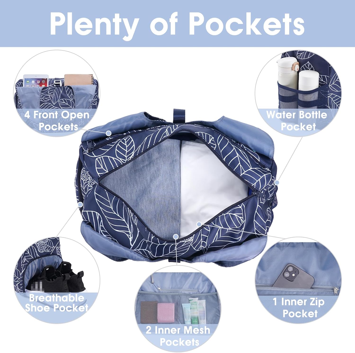 sportsnew Yoga Gym Bags for Women with Shoes Compartment & Wet Dry Storage Pockets & Adjustable Yoga Mat Holder, Patent Pending - Image 4