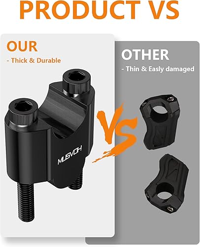 Miniatura 5 de MUSVOH Elevadores de manillar de motocicleta de 78" 0.866 in con 1.181 in de altura, accesorios universales para motocicletaDirt BikeATV, negro