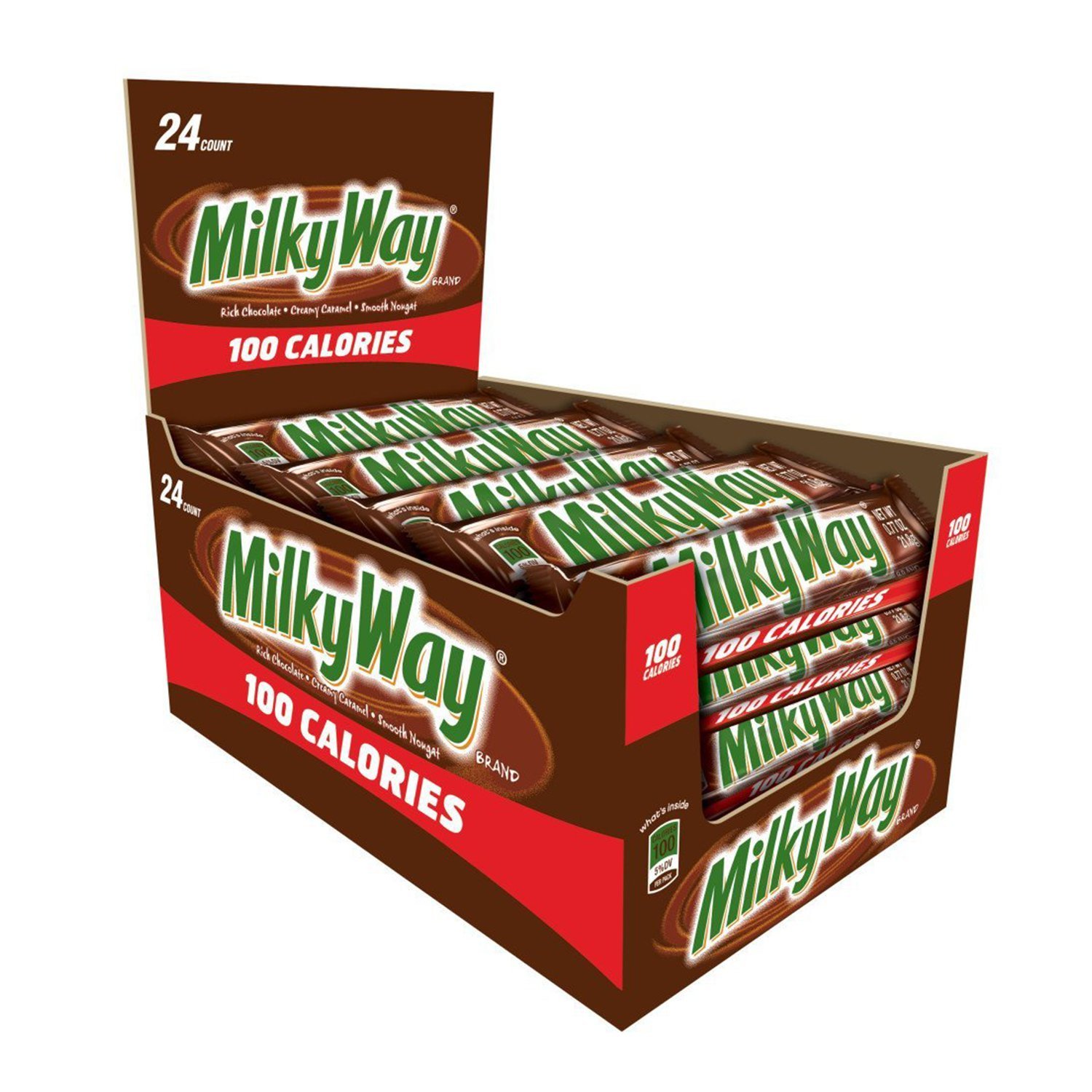 Milky Way 100 Calories Milk Chocolate Candy Bar 0.77Ounce Bar 24Count