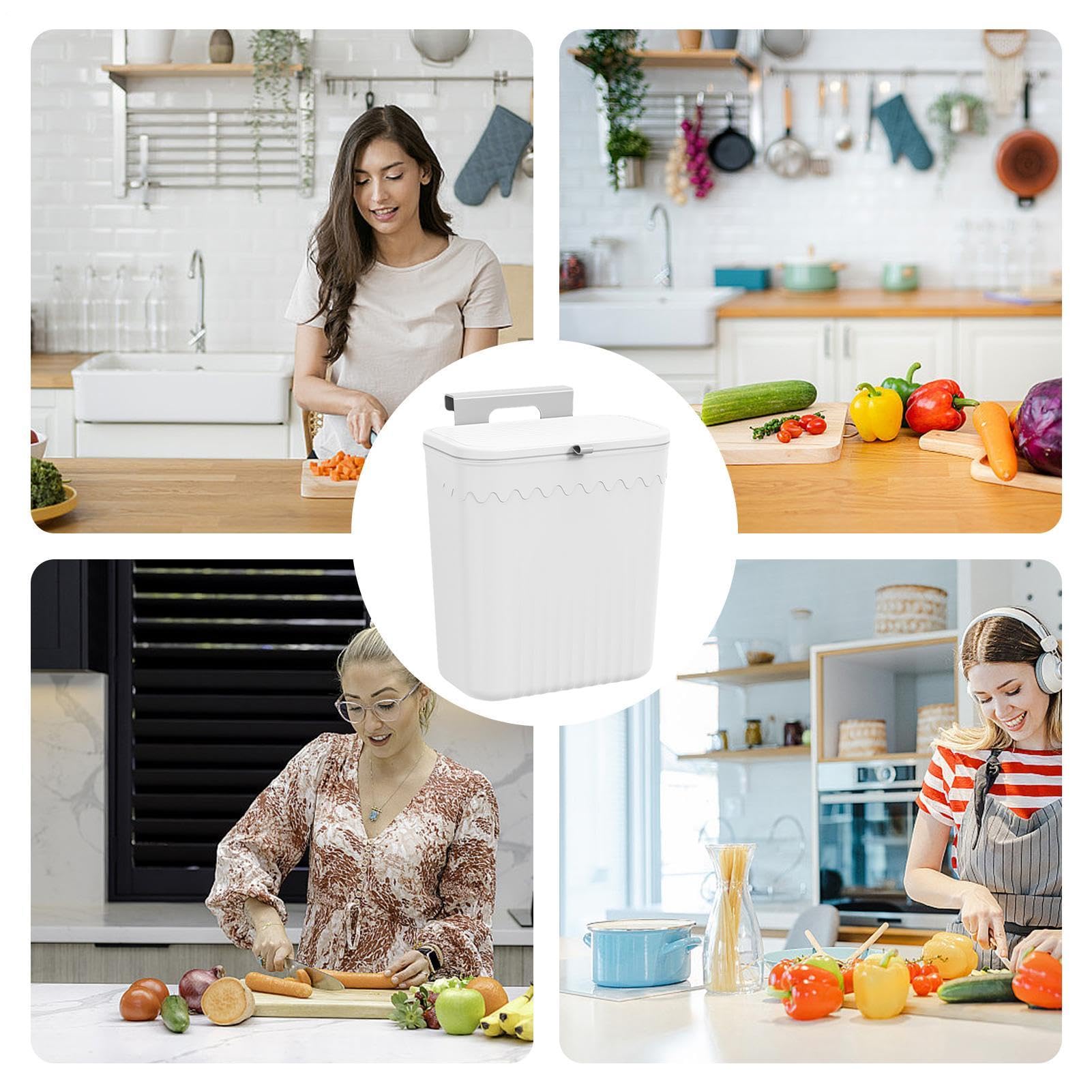 Generico Pattumiera Da Appoggio, – Premium Appendere Appendi La Per | Cucina Appendibile Contenitore Rifiuti, Di Grande Diametro Con Coperchio | Multipurpose Outdoor Indoor Utility Lightweight