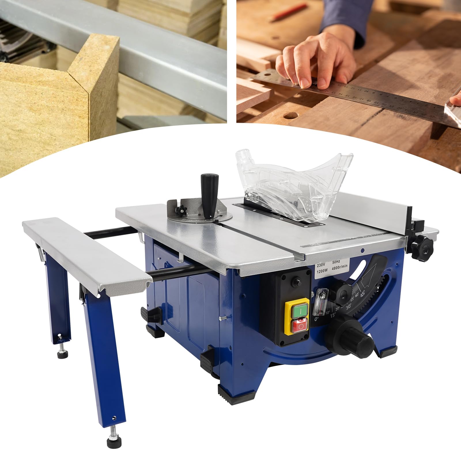Mini sierra circular de mesa, DSYOGX de 8 pulgadas, máquina de sierra de mesa de precisión, sierra de mesa portátil con hoja de sierra de 24 dientes, para modelismo, talleres de manualidades, corte de
