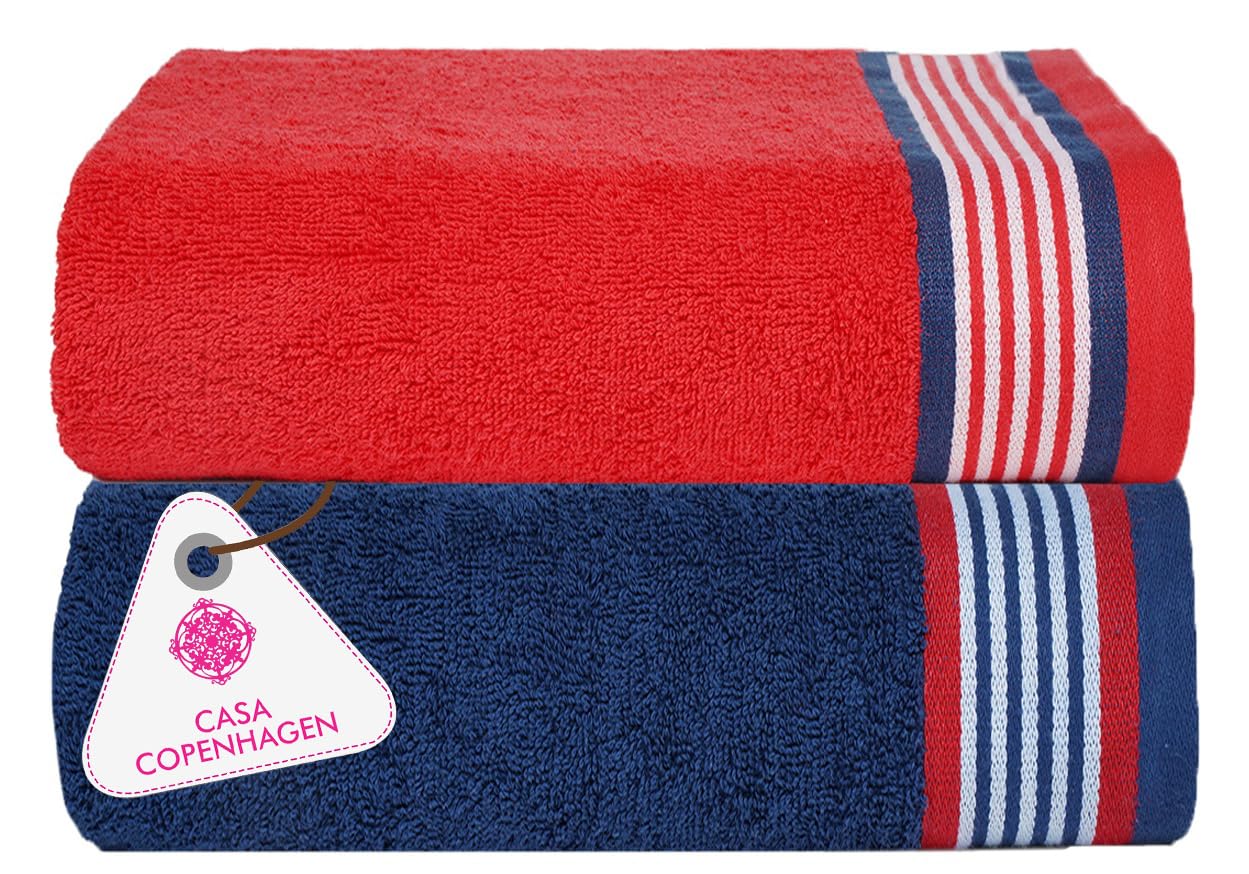 Toallas de baño XL Casa Copenhagen en algodón egipcio, juego de 2 piezas grandes de 90x180 cm