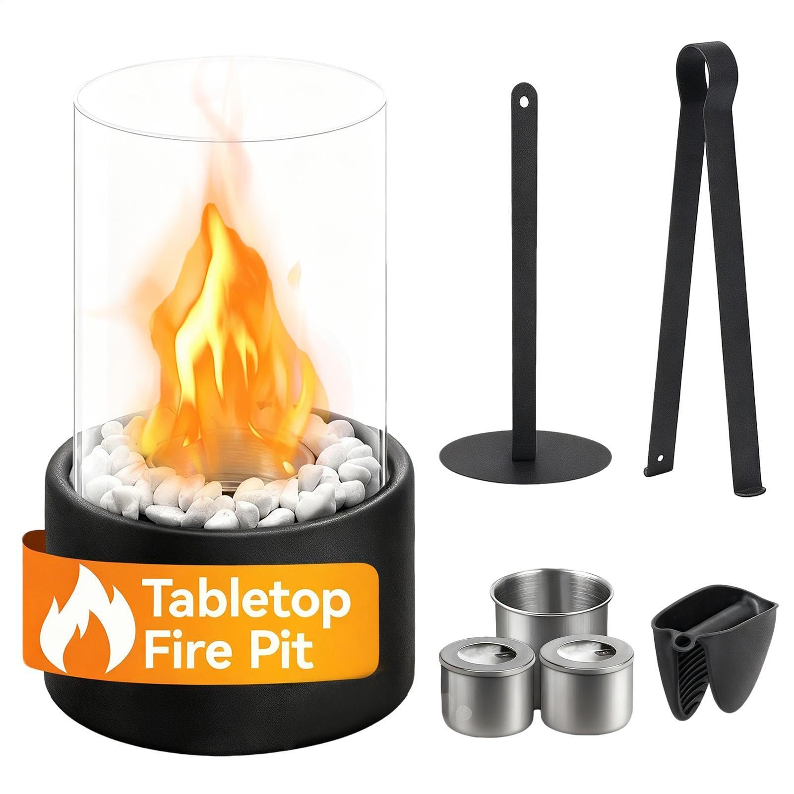 Indoor Fire Pit Tabletop 27x16cm Decorative Safe Stove Portable for Desktop Living Room
