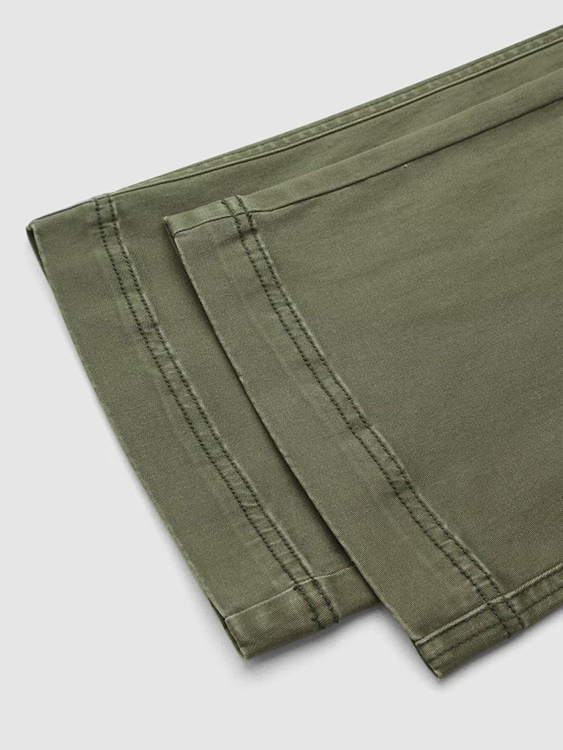 Flamingals Wide Straight Leg Cargo Pants for Women Mid Waist High Stretchy Vintage Solid Multi Flap Pocket Long Work Pants - Image 7