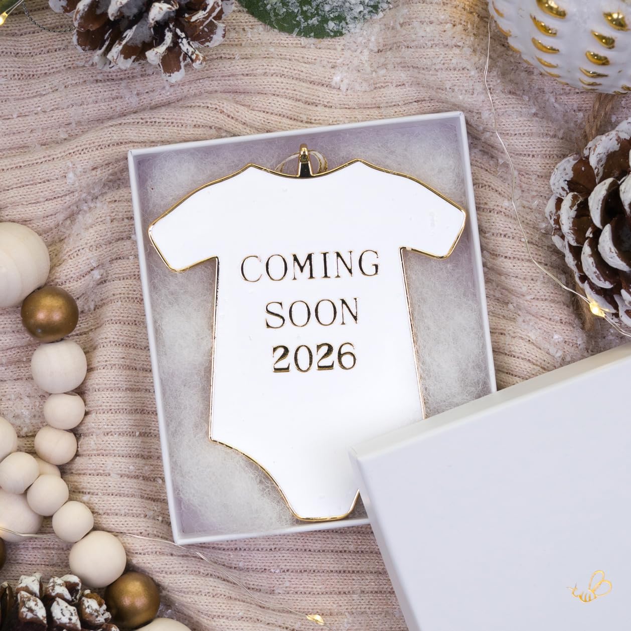 Baby Coming Soon 2026 Ornament: perfect and Christmas Pregnancy Announcement for grandparents. Cherished by expectant parents and moms-to-be. Gift-boxed pregnancy keepsake