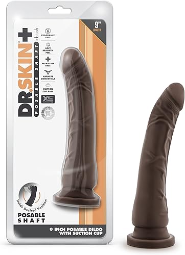 Blush Novelties Dr. Skin Plus - Consolador realista de triple densidad  9 pulgadas de largo y 2 pulgadas de ancho  Ventosa firme y resistente  Base