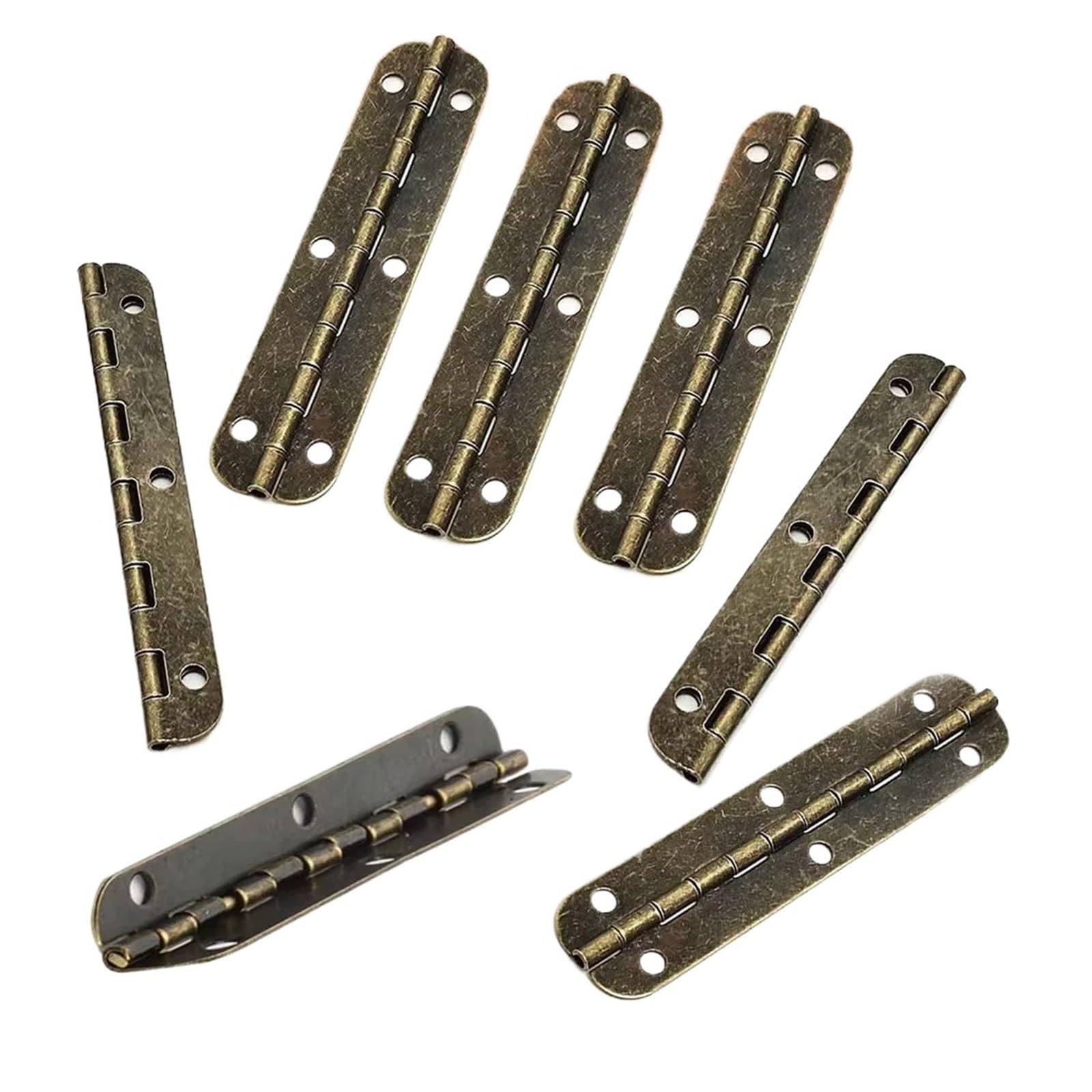 10pcs Mini Antique Brass Cabinet Hinges with Screws for Jewelry Gift Box Wooden Wine Chest Door Hardware for Box