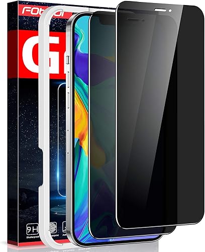 Fotbor Protector de pantalla de privacidad para iPhone 12 Pro, protector de pantalla de privacidad para iPhone 12 [2 antiespías] [inastillable] de