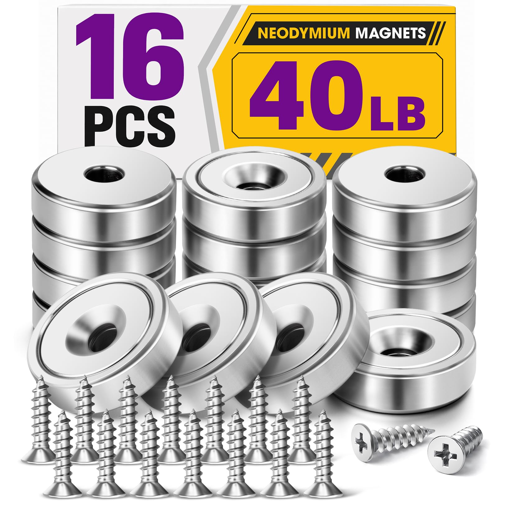 NIUKNOW 8 Pack Magnets with Holes, 110 LBS Super Strong Magnets Heavy Duty — Amazon image 11