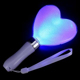 GALPADA Barra Luminosa Varita Mágica Corazón Batería Alegría Decoración Portátil Festival Fiesta Color Evento Luminoso Ligero Forma Stick Glow De Concierto Abdominales Blanco