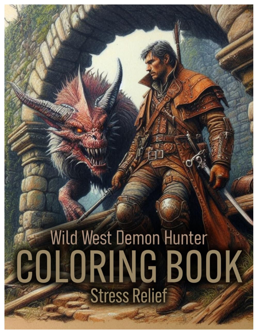 Wild West Demon Hunter Coloring Book: Adventures in the Wild West and Supernatural Battles for Teens and Adults