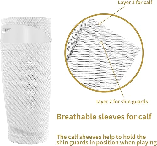 Miniatura 4 de Soccer Shin Guards Shin Pads for Kids Youth Adult, Shin Guard and Shin Pads Sleeves for Boys and Girls for Football Games, EVA Cushion Protection