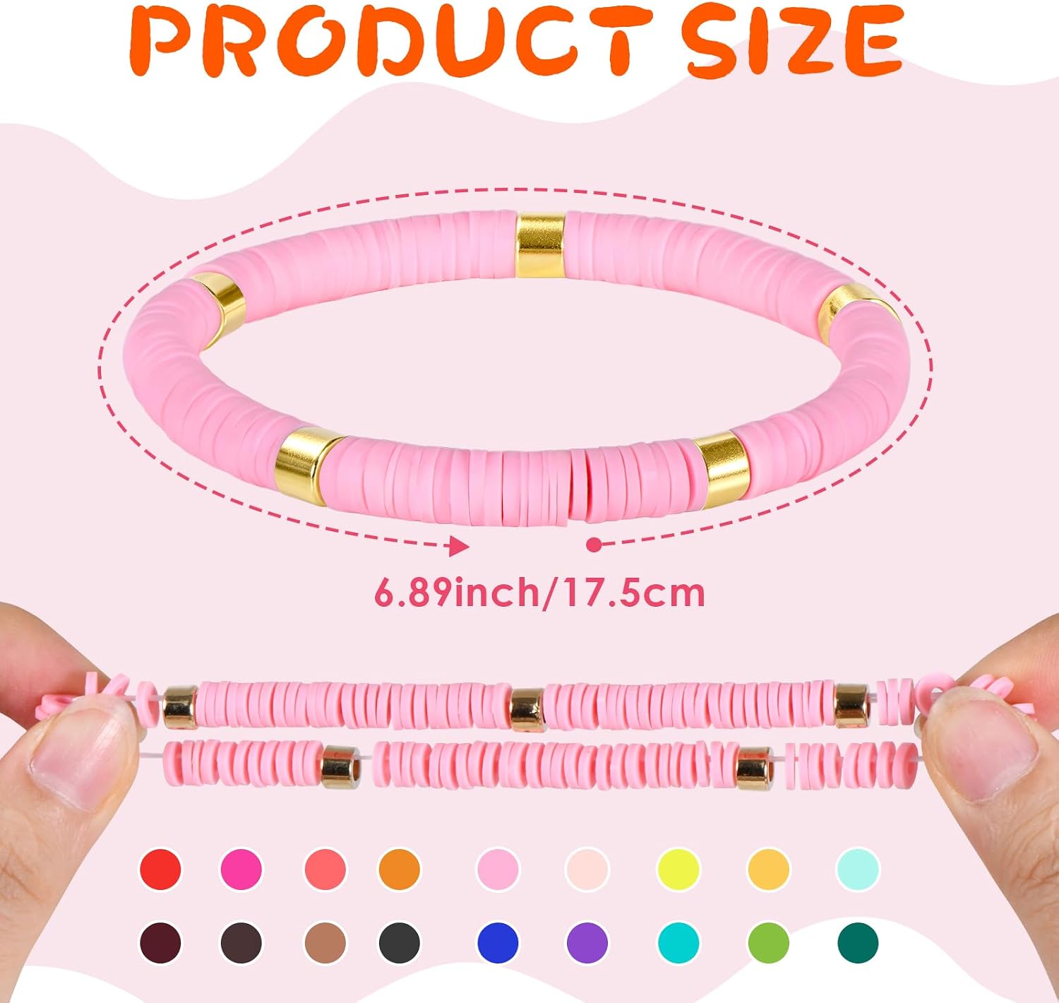 96 Pcs Beaded Friendship Bracelets, Clay & Crystal Beaded Bracelet Bulk | Cute Clay Beaded Bulk Bracelets, Stretch bracelets Stackable Summer Beach Party, Graduation Party Favors, Birthday Gifts