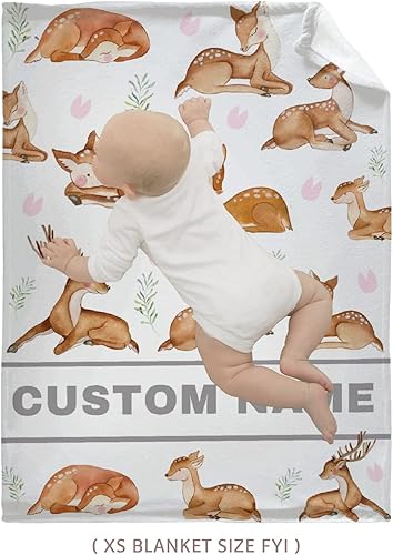 Miniatura 4 de BIGGER BLANKET Mantas personalizadas con nombre de ciervo, añade tu propio texto, acogedora manta de felpa ligera decorativa para mascotas, niños,