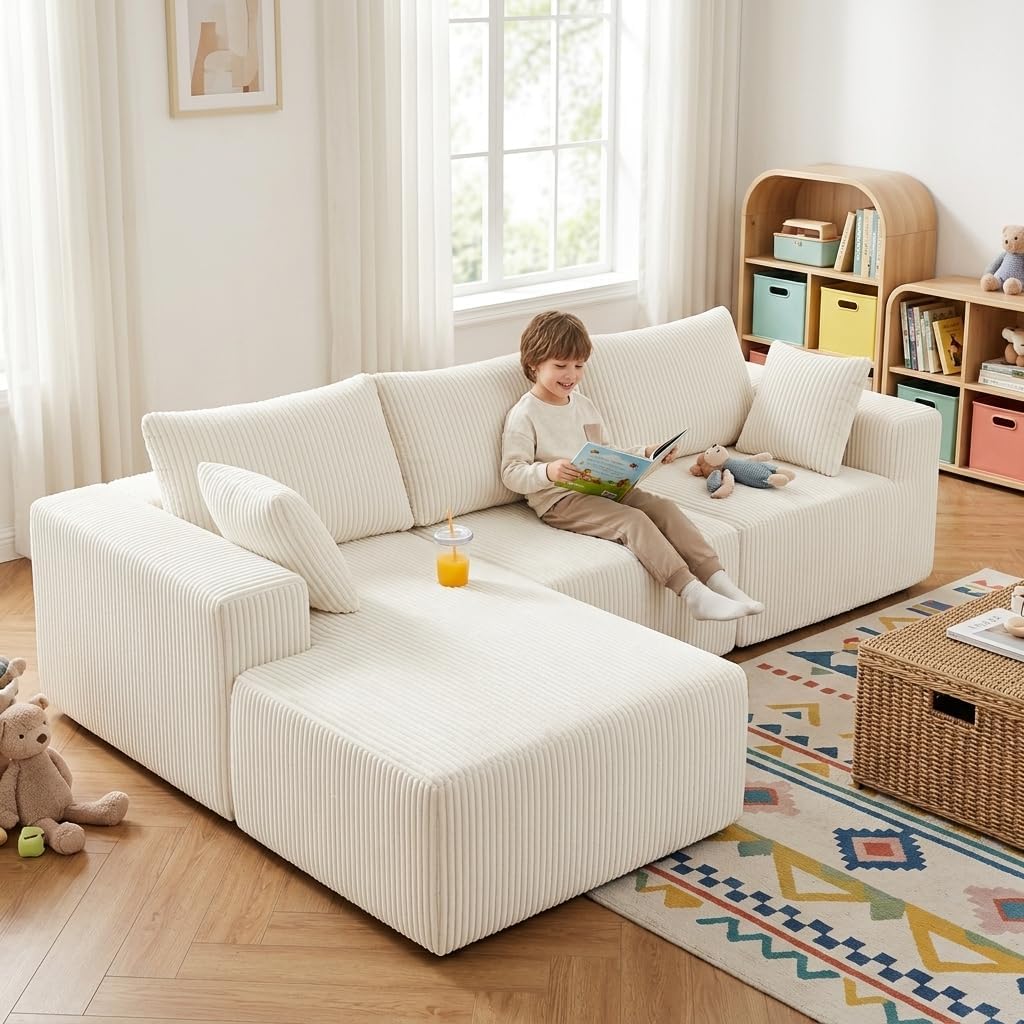 Aoitun L-Shaped Sectional Couch Covers with Chaise Lounge - Waterproof & Washable Slipcover for L-Shape Sofa, U-Shaped Sectional, and Oversized Chaise Lounge - Durable Fabric Protector