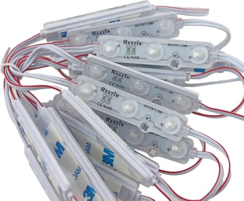 Miniatura 2 de REXTiN 200pcs 3 LED Módulo Super Bright Blue 5630 5730 SMD Luz decorativa impermeable para letreros de letras publicitarias con cinta adhesiva