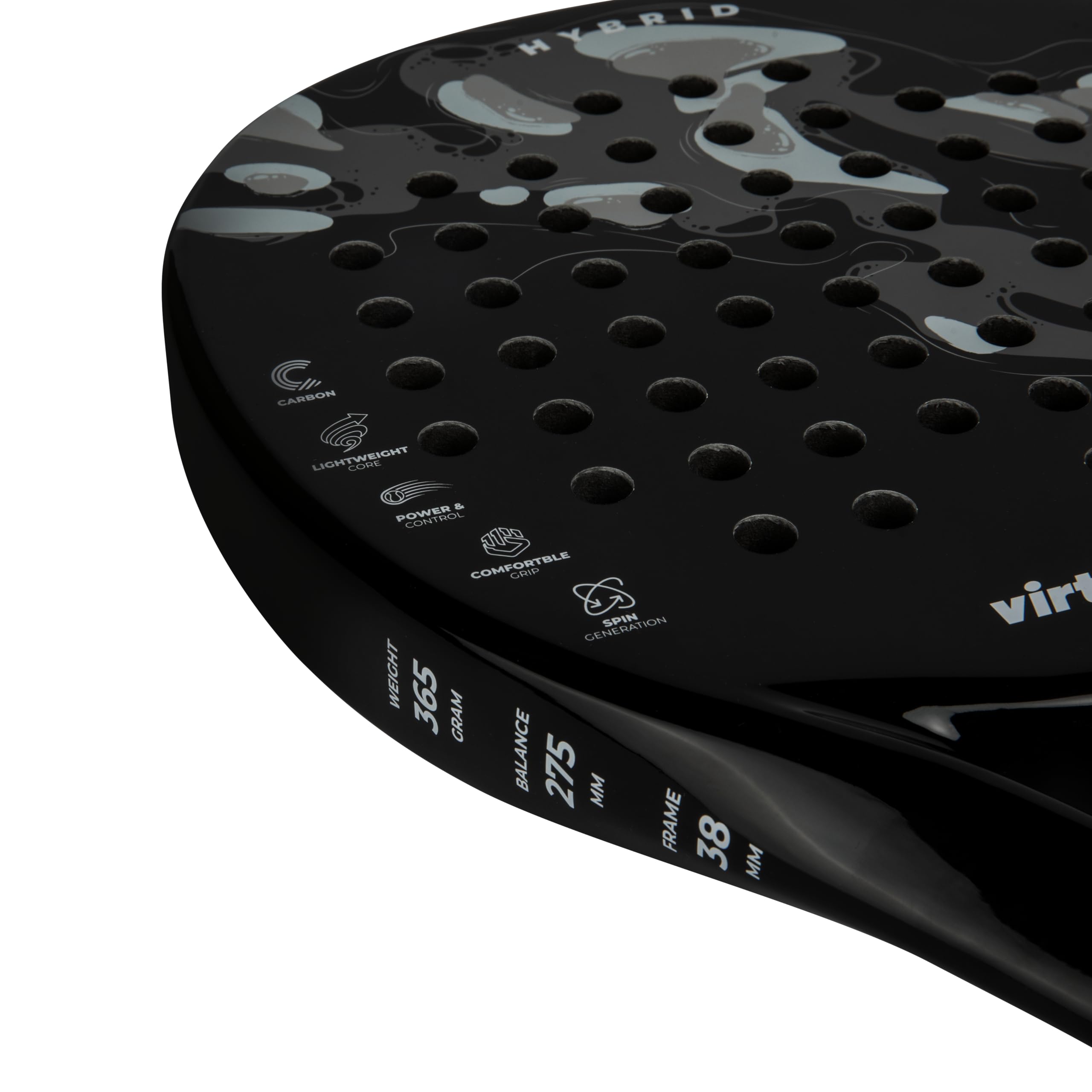 VirtuFit Raquette de padel hybride - Noir - Gris