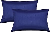 Vista 12 de Aiking Home - Funda de almohada decorativa rectangular de seda sintética de 12 x 18 pulgadas, cierre de cremallera, color aguamarina (juego de 2)