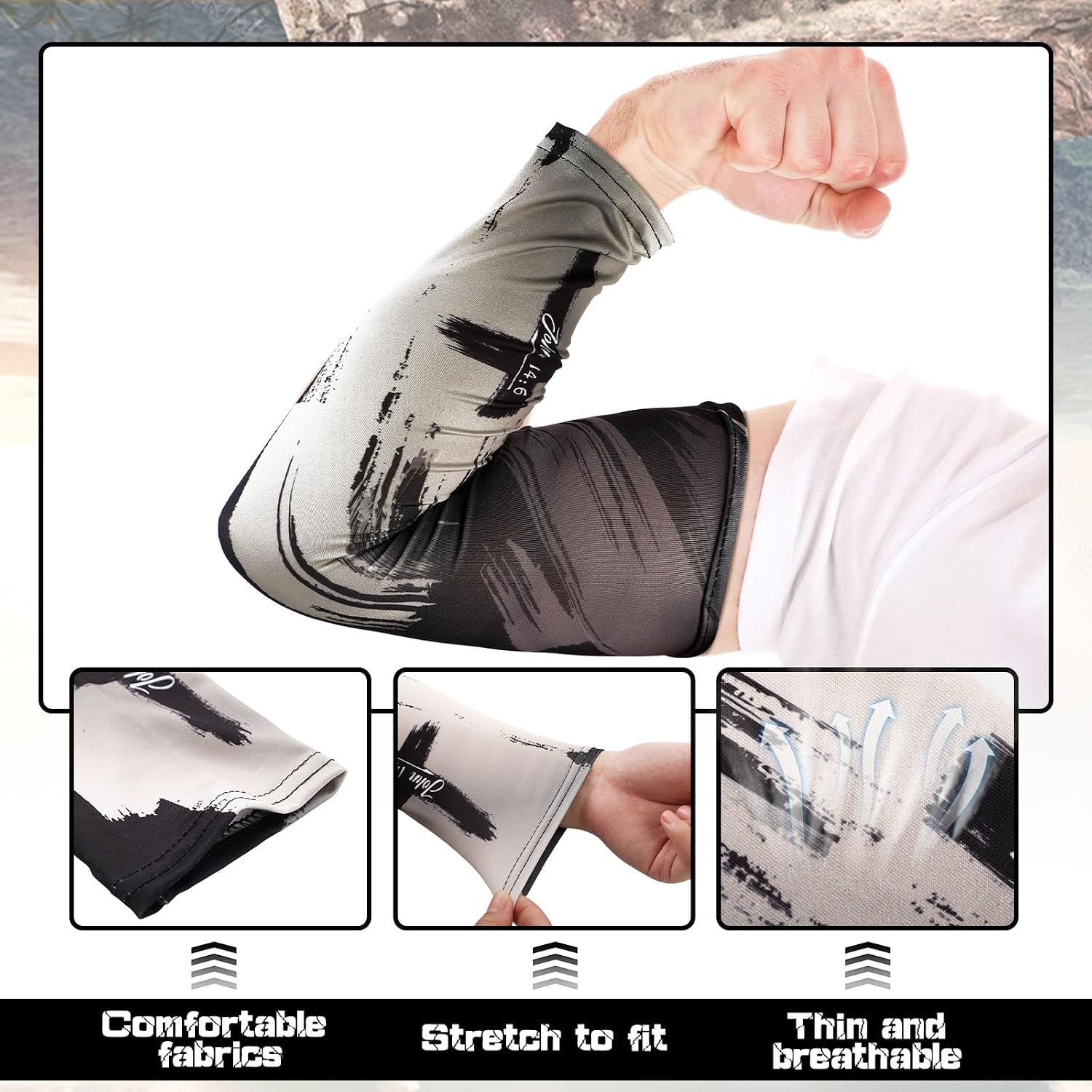 Geyoga 6 Pairs Youth Arm Sleeves Baseball Football