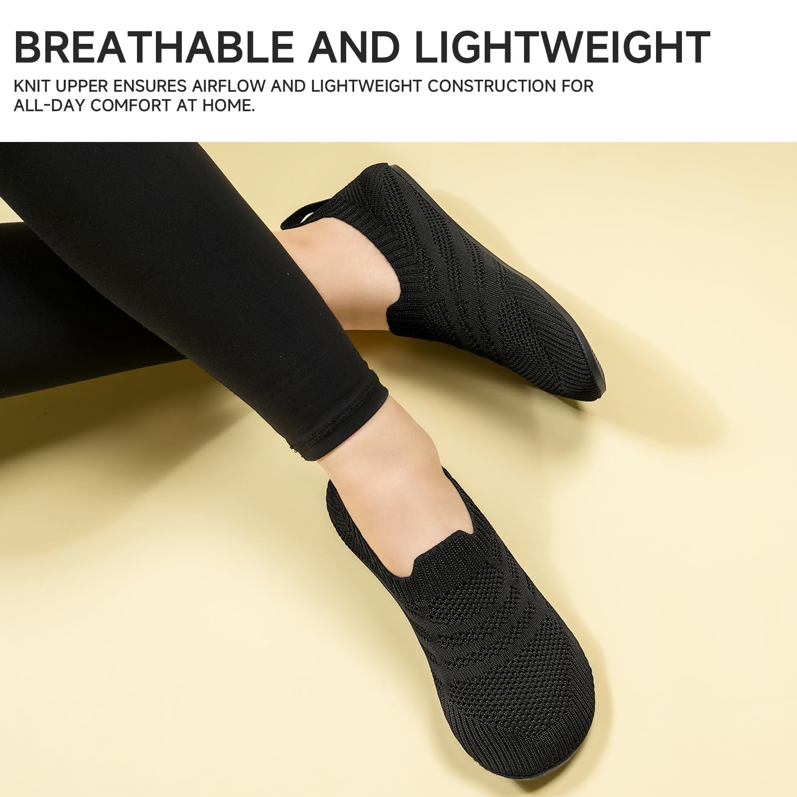 KOWAYI Pantoufles Pieds Nus pour Femme et Homme - Chaussons antidérapants fermés pour la maisonU
