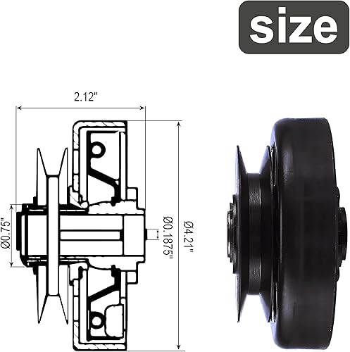 Miniatura 3 de Embrague centrífugo Go Kart de 34 pulgadas de diámetro para cinturón estilo AB de 12 pulgada compatible con Carter Go Karts Mini Bicicletas