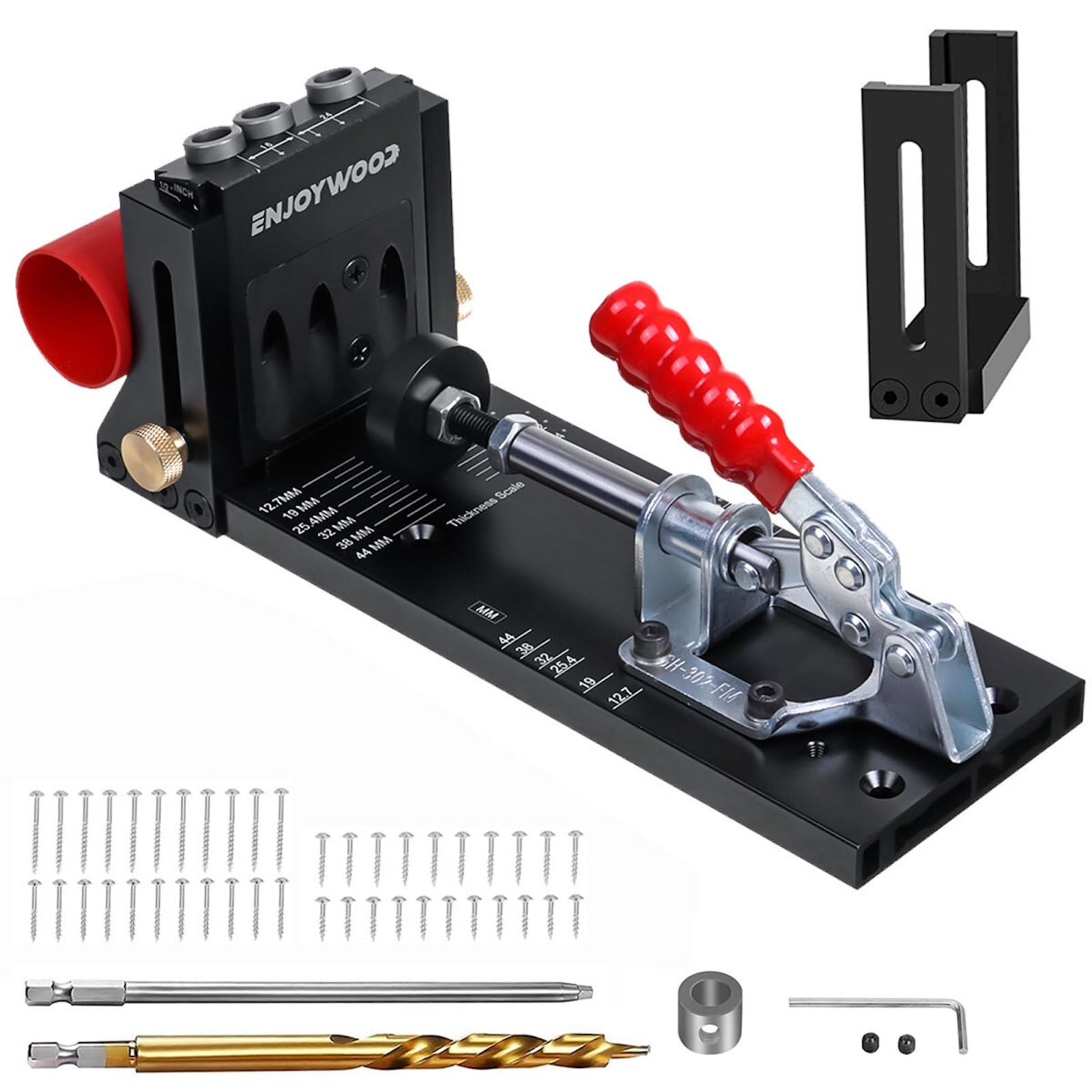 ENJOYWOOD XK4 Pocket Hole Jig Kit Aluminum Alloy Guide Woodworking
