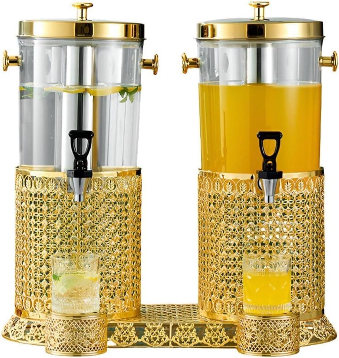 Beverage Dispenser Stainless Steel Drink Dispensers with Ice Core Leak-proof Spigot for Parties, Weddings(8L)