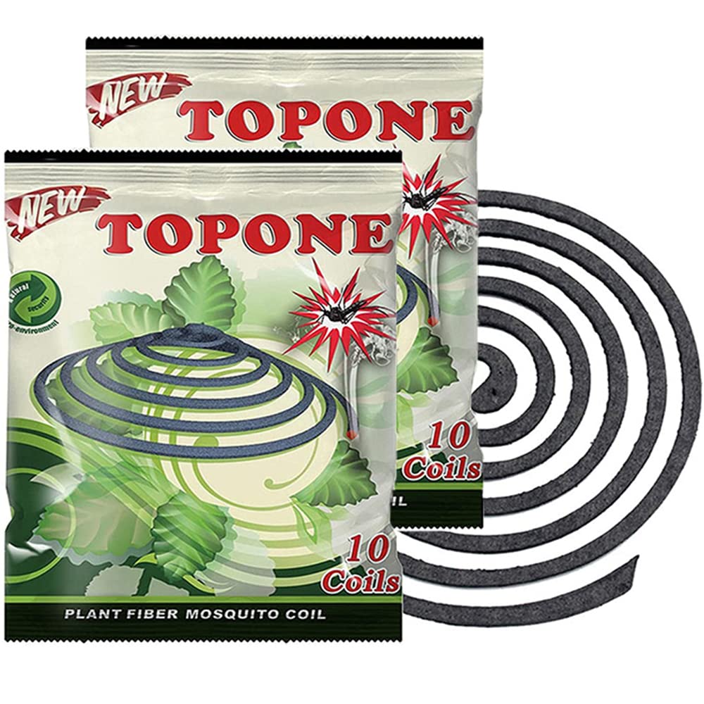 Homarket 2pack Citronella Coils, Citronella Incense, Made with Citronella, Lemongrass, Set of 10 Coils for Camping Trips, Backyards Indoor or Outdoor Activities Use