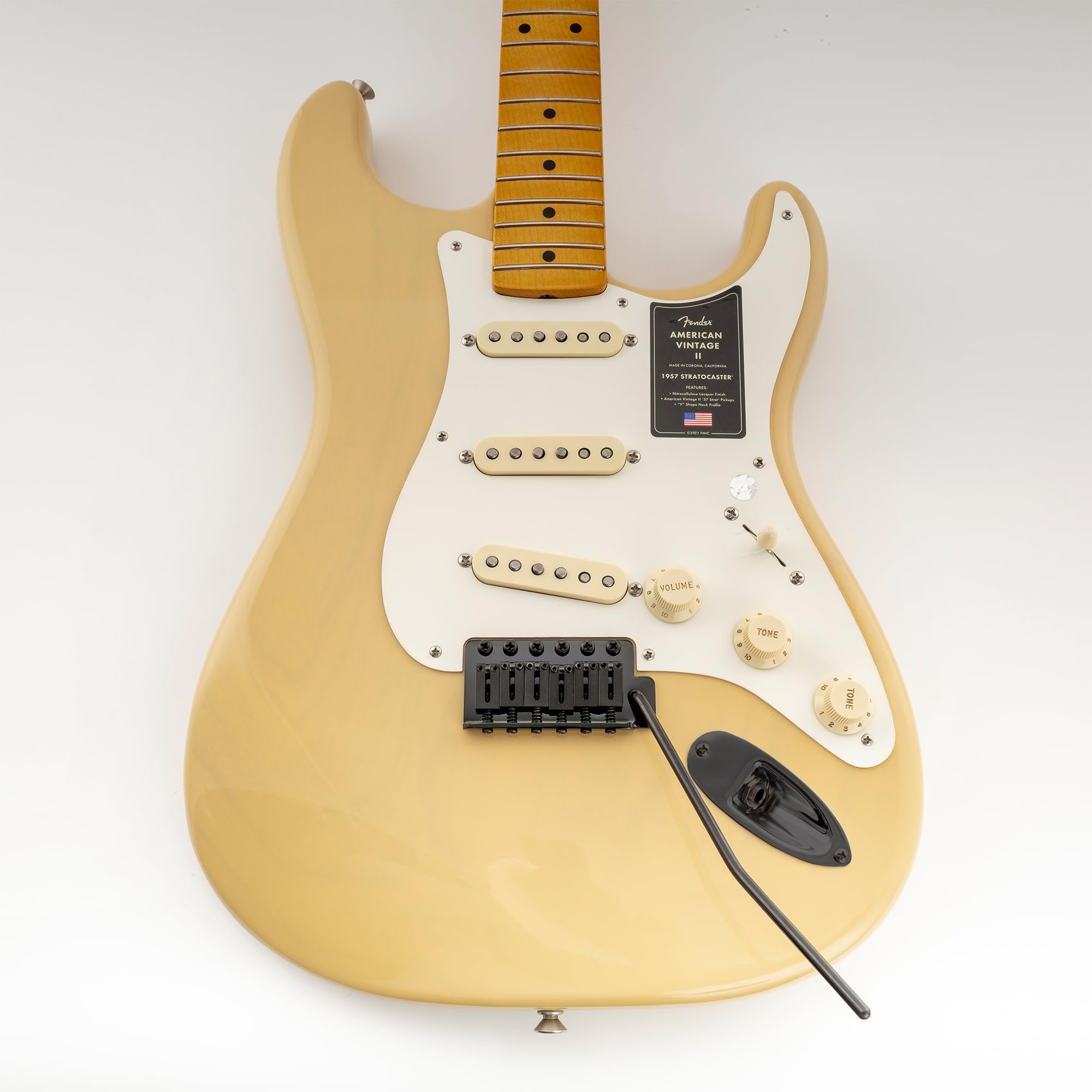 Musiclily Ultra 52,5mm American Vintage Mostek Tremolo 6 śrub z Modern Mosiężne Siodełka Mosiężny Blok 42 mm do Gitary Elektrycznej typu Strat, Czarny