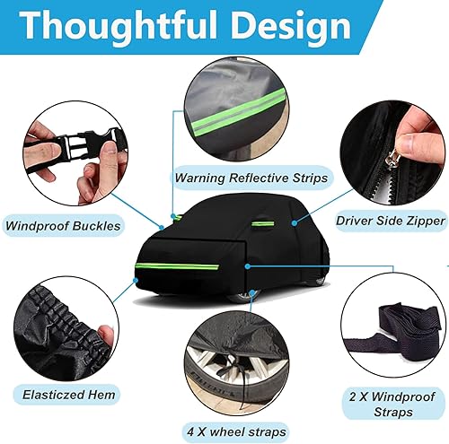 Miniatura 16 de Funda impermeable para automóvil para Porsche 911 (991/992/996/997) Carrera 4S/Turbo/Carrera, 210T, impermeable, para todo tipo de clima, con puerta