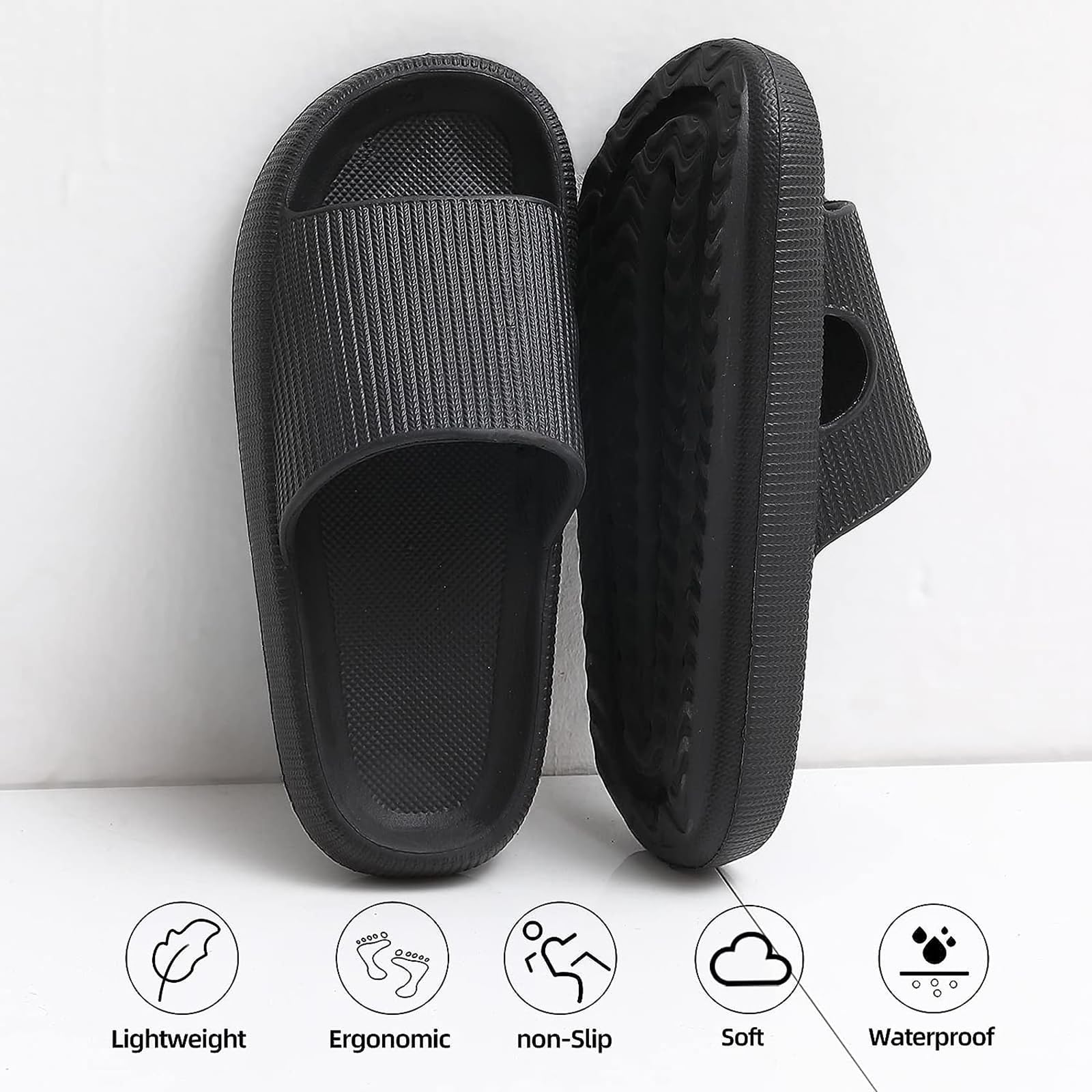 Ciabatte Donna Uomo Estive Mare Pantofole Eleganti Piscina Spiaggia Sandali Nuvola Gomma Casa Antiscivolo Comode Doccia Morbide Slides