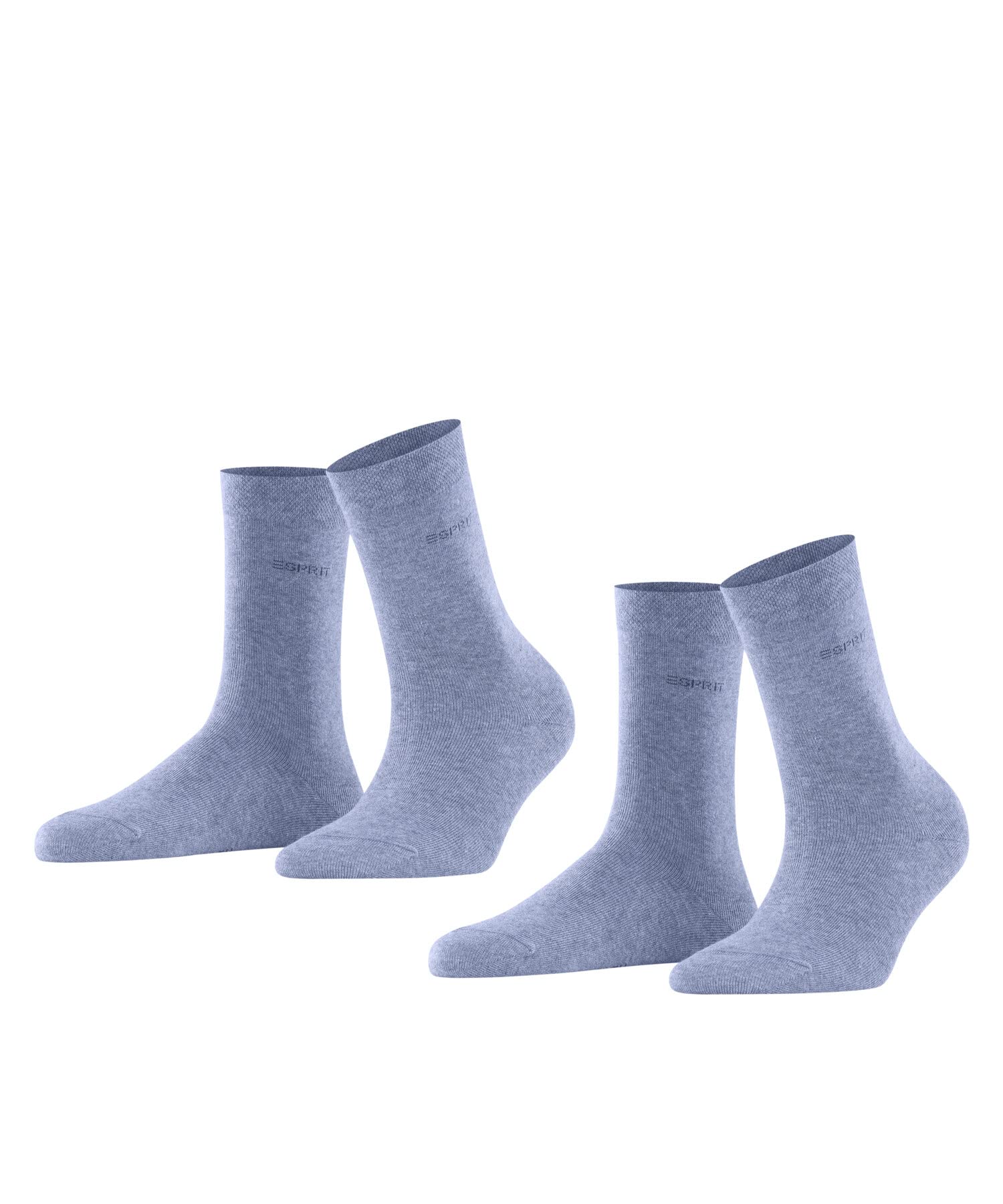ESPRIT Women's Basic Easy Multipack W So Cotton Plain 2 Pairs Socks, Blue Jeans 6458, 5.5-8