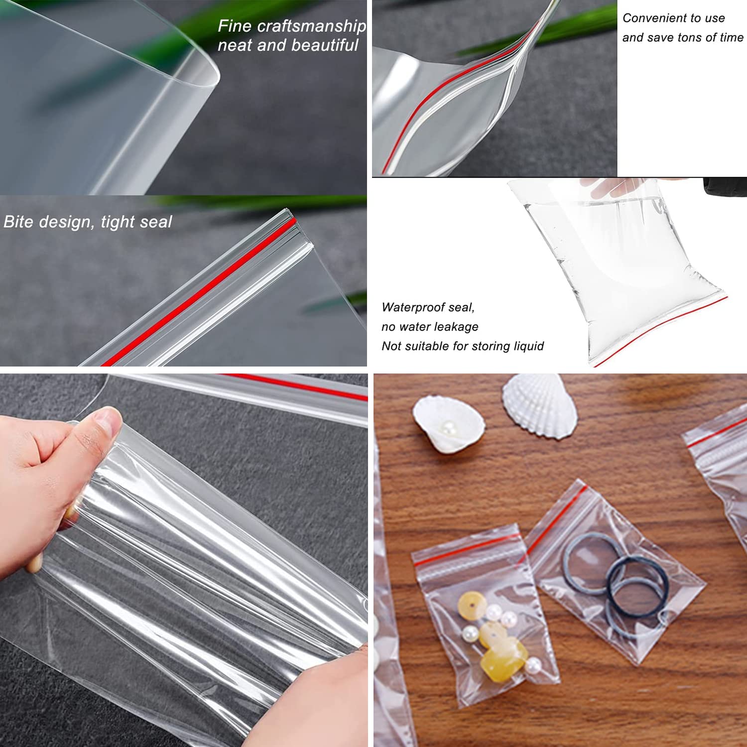 AURSTORE BASA Sachets Zip transparent, sacs à fermeture, Pochette Plastique Zippée, Emballage Transparent refermable tailles au choix Lot de (100 pcs (350 X450 mm))