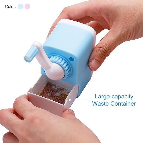 Miniatura 4 de PATIKIL Afiladora de lápices, sacapuntas de manivela manual, sacapuntas manual para aula, hogar, oficina, dibujo, estilo 1, azul