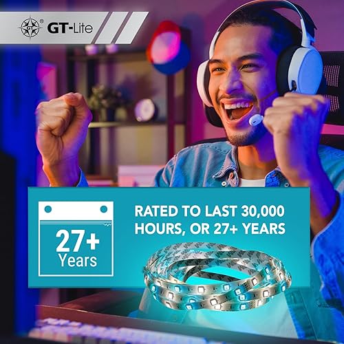 Miniatura 8 de GT-Lite Cinta de luz blanca y de color de 800 lúmenes LED de 16 pies para cortar y conectar