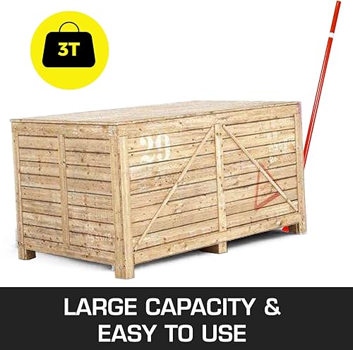 Miniatura 7 de VEVOR 3T Prylever Bar - Barra de palanca de palanca de acero con capacidad de 6600 libras, resistente con ruedas Prylever con mango de 6 pies de