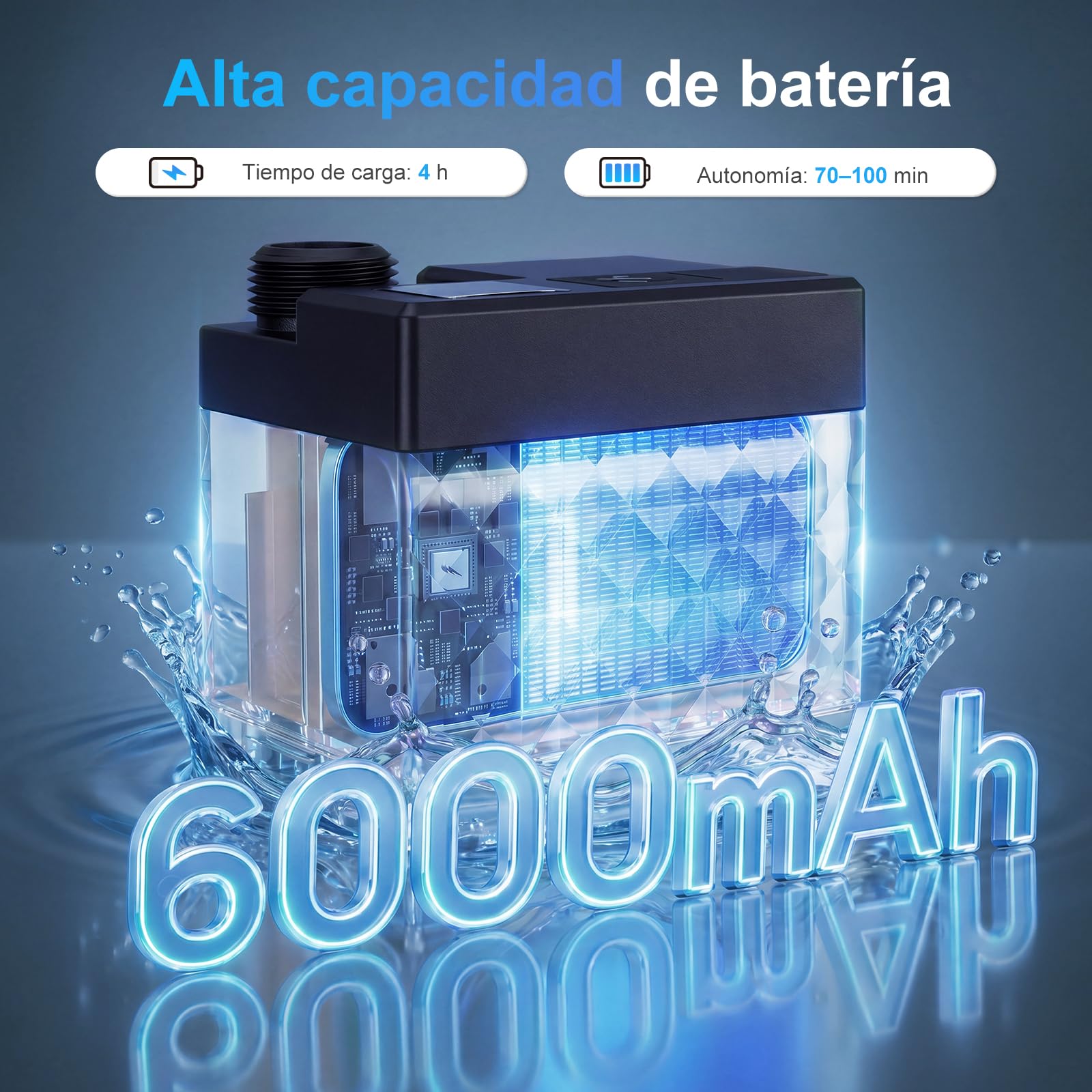 Homealexa Ducha de camping con batería de 6000 mAh, ducha portátil para exteriores con indicador LED, USB-C recargable, 3 modos de chorro, IPX7 resistente al agua, ducha de viaje móvil para camping