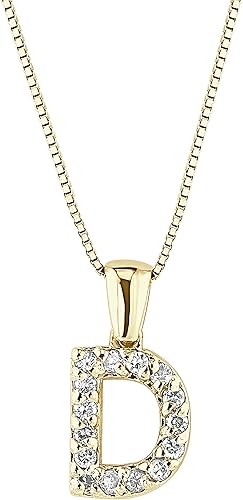 Diamond Wish Collar con colgante inicial de diamantes de la A a la Z de oro de 14 quilates (110 cttw) con cadena de 18 pulgadas