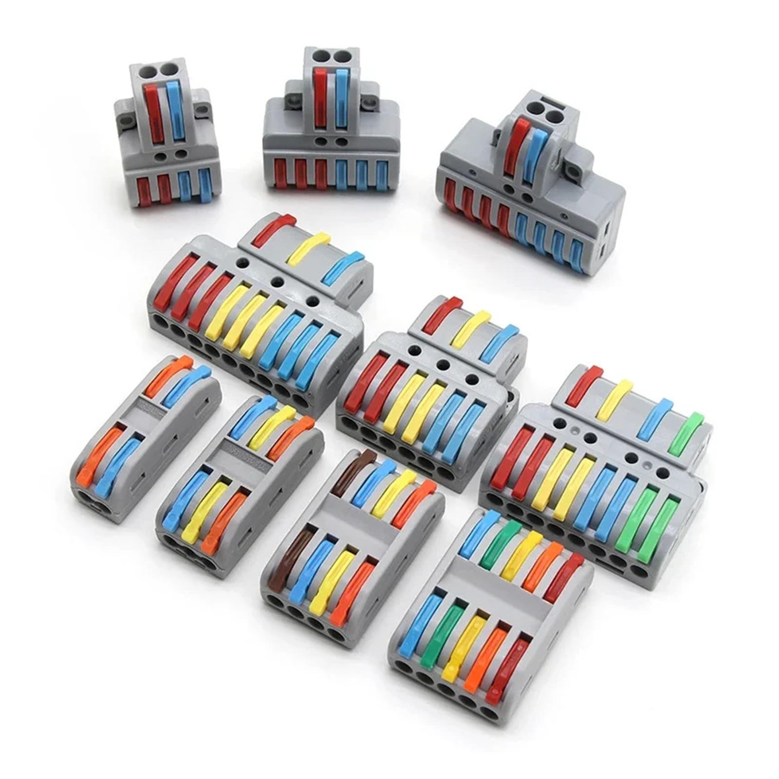 Kit de empalme bloque terminales conector cable a presión | Juego De Conector De Cable Y Bloque De Terminales De Inserción Rápida, Diseño De Empalme(SPL-3(PCT-223) Color,50 PCS)