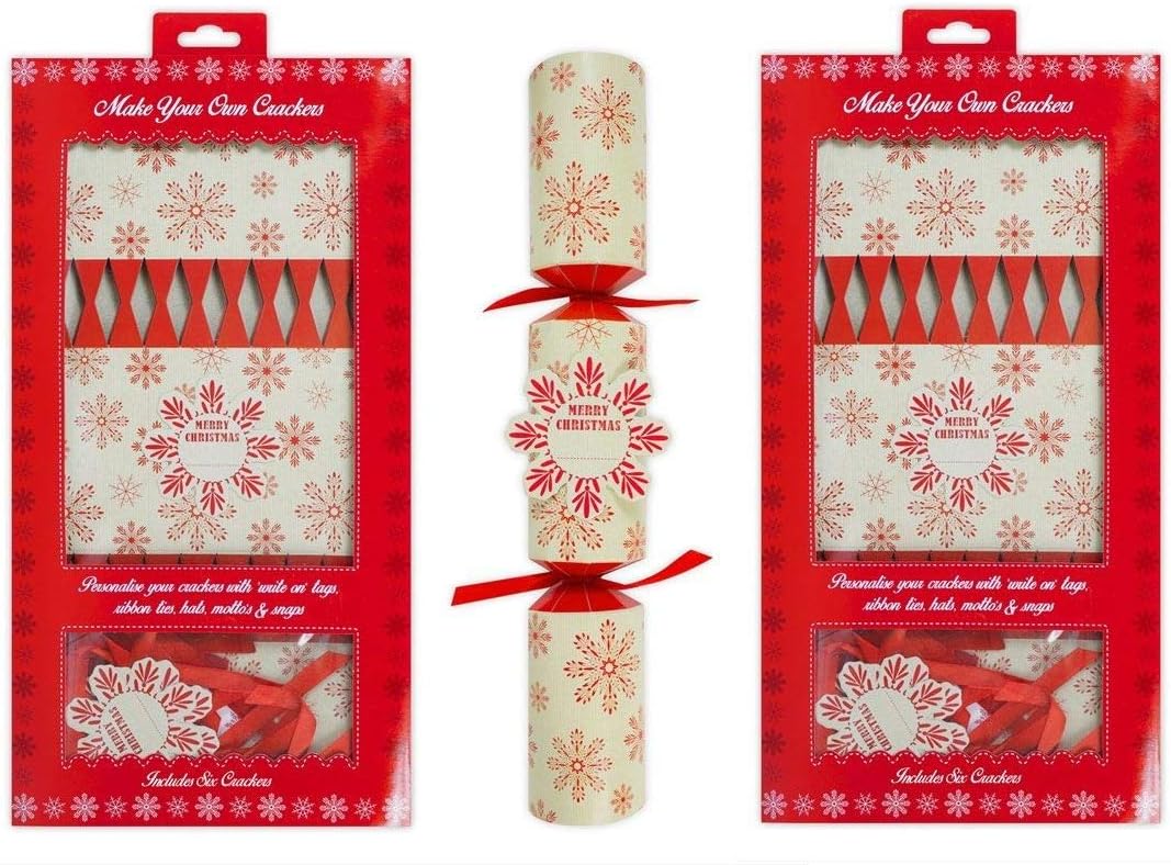 Christmas Crackers Make Your Own DIY Snowflake Xmas Party Tableware 12 Crackers