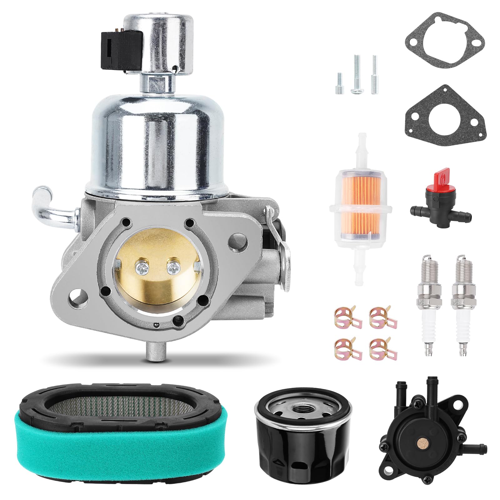 Carburetor with Fuel pump and Air filter Kit Compatible with Kohler KT725 KT730 KT735 KT740 KT745 Engine 7000 Series 22HP 23HP 24HP 25HP 26HP,