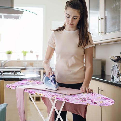 Miniatura 4 de Tabla de planchar plegable con soporte de plancha, tabla de hierro ajustable, funda de planchar portátil con pies antideslizantes, cubierta de tabla
