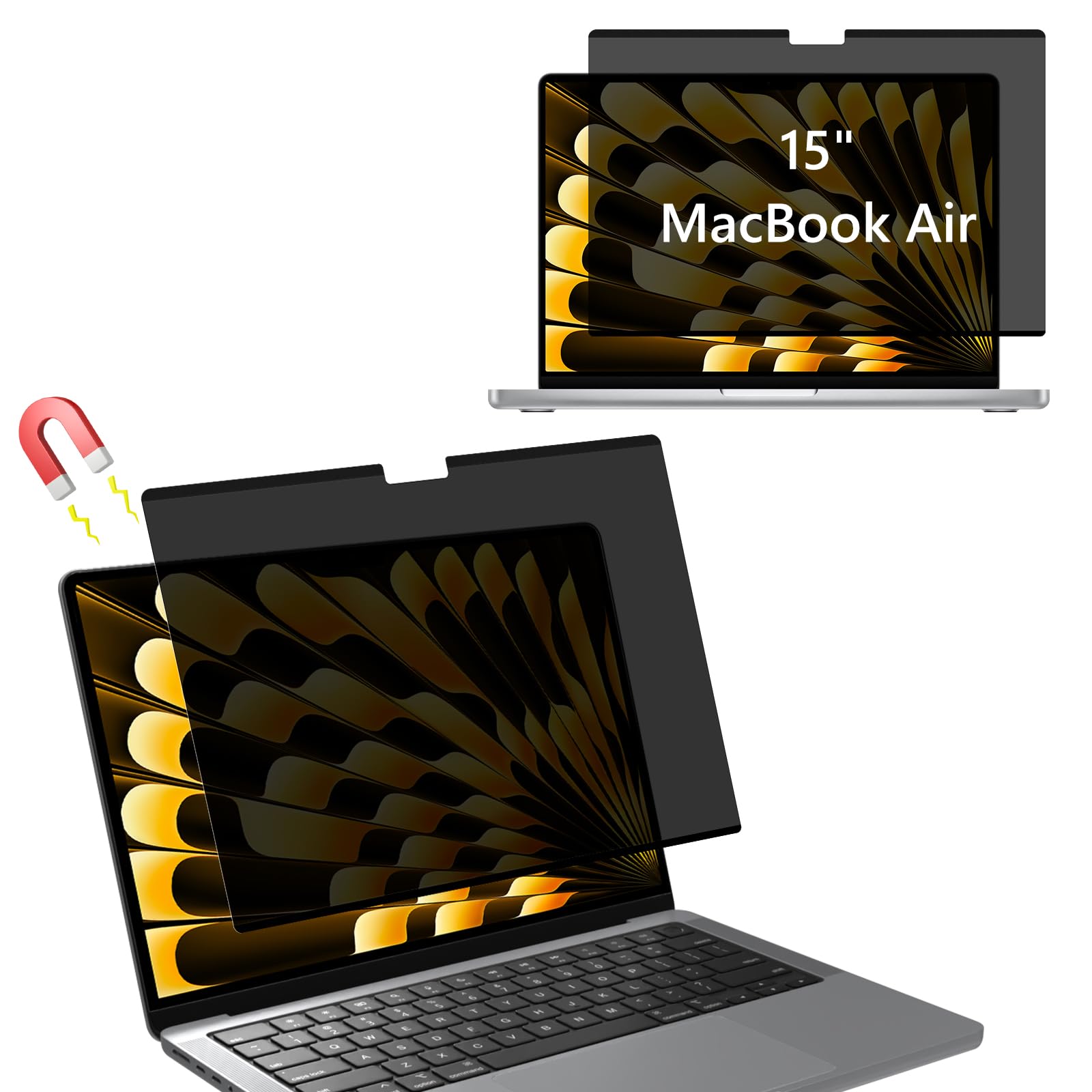 Magnético Filtro de Privacidad para MacBook Air 15 Pulgadas M5/M4/M3/M2 (2026/2025/2024/2023), Privacy Anti Luz Azul Antiespía Protector de Pantalla de Privacidad para MacBook Air 15.3" M5