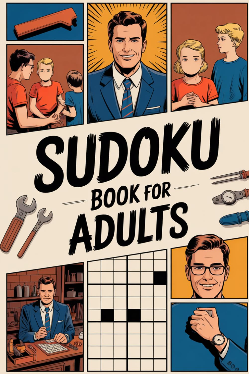 Sudoku Book for Adults: Well-Designed Brain Puzzle Workbook for Grown-Ups with Everyday Dad Theme