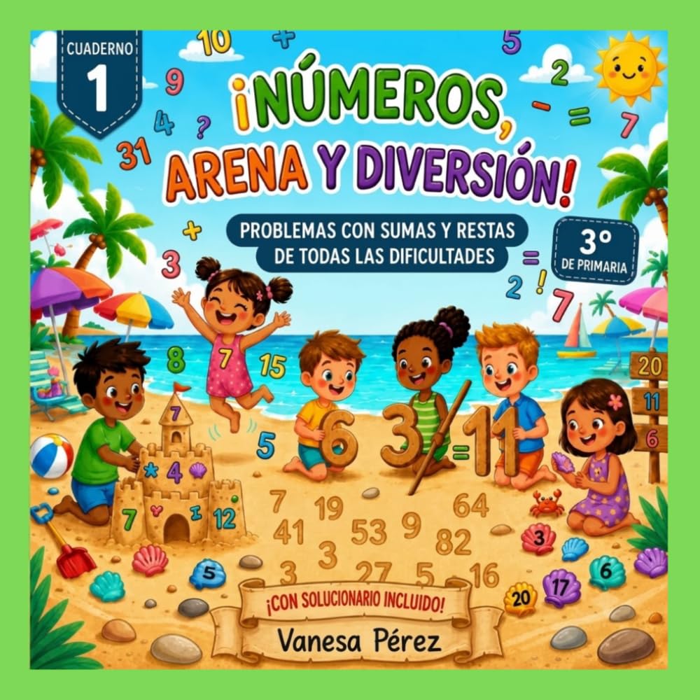 Problemas matemáticas 3 Primaria: Sumas y restas: Cuaderno 1: 50 problemas con sumas y restas desde nivel muy fácil a nivel muy avanzando. Entrena tu mente y mete un gol a los números.