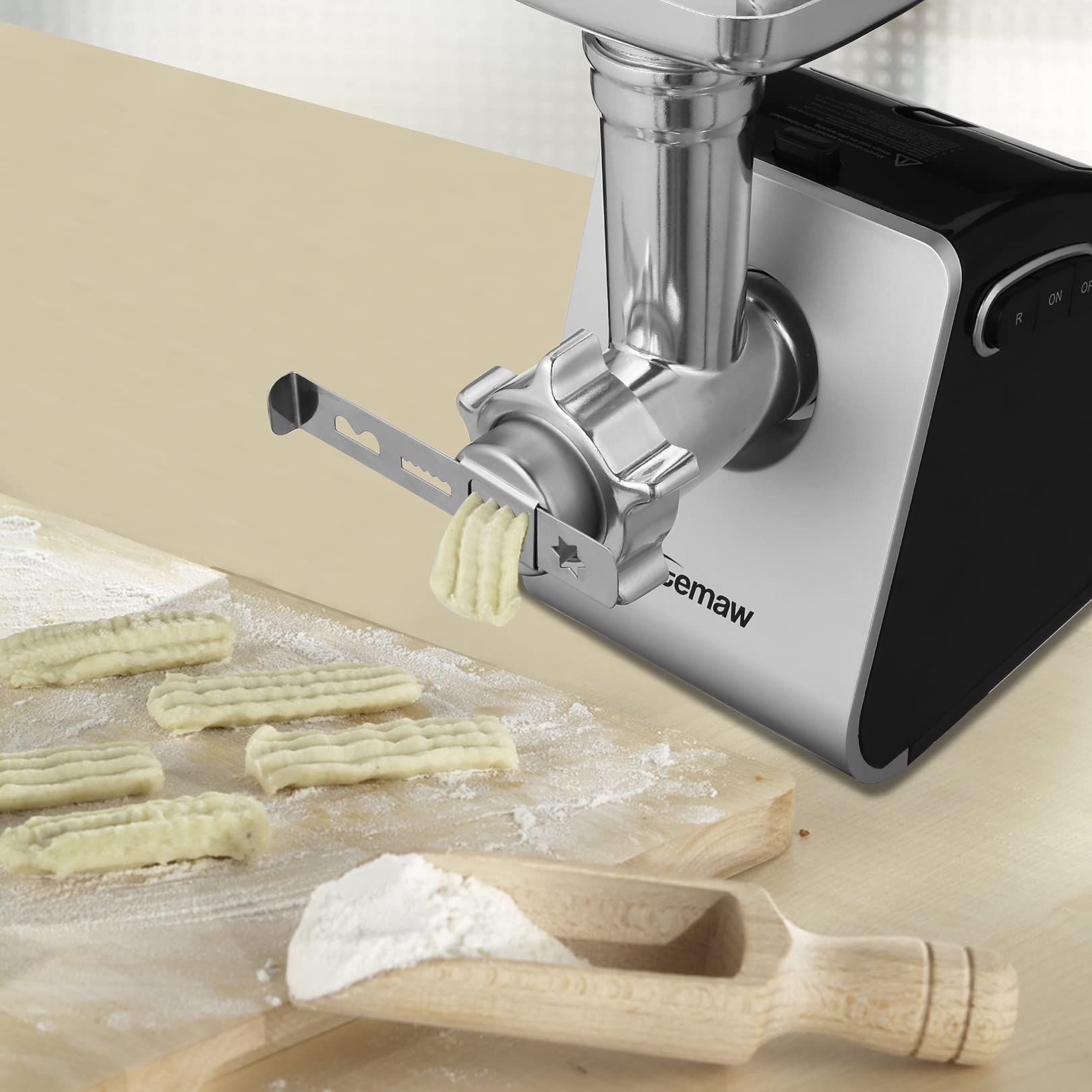 COOCHEER Hachoir à viande électrique, Multifonction Hachoir à viande Hachoir 5 EN 1 avec 3 disques perforés, 4 lames, accessoires pour saucisses et kibbe pour cuisine domestique & viande