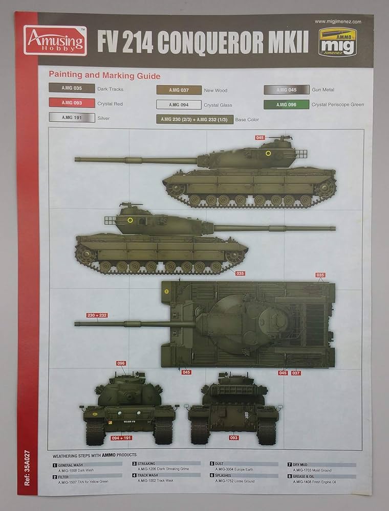 アミュージングホビー 1/35 イギリス重戦車FV 214コンカラーMK II 1/35 イギリス重戦車FV214 コンカラー Mk.I【AMH35A006