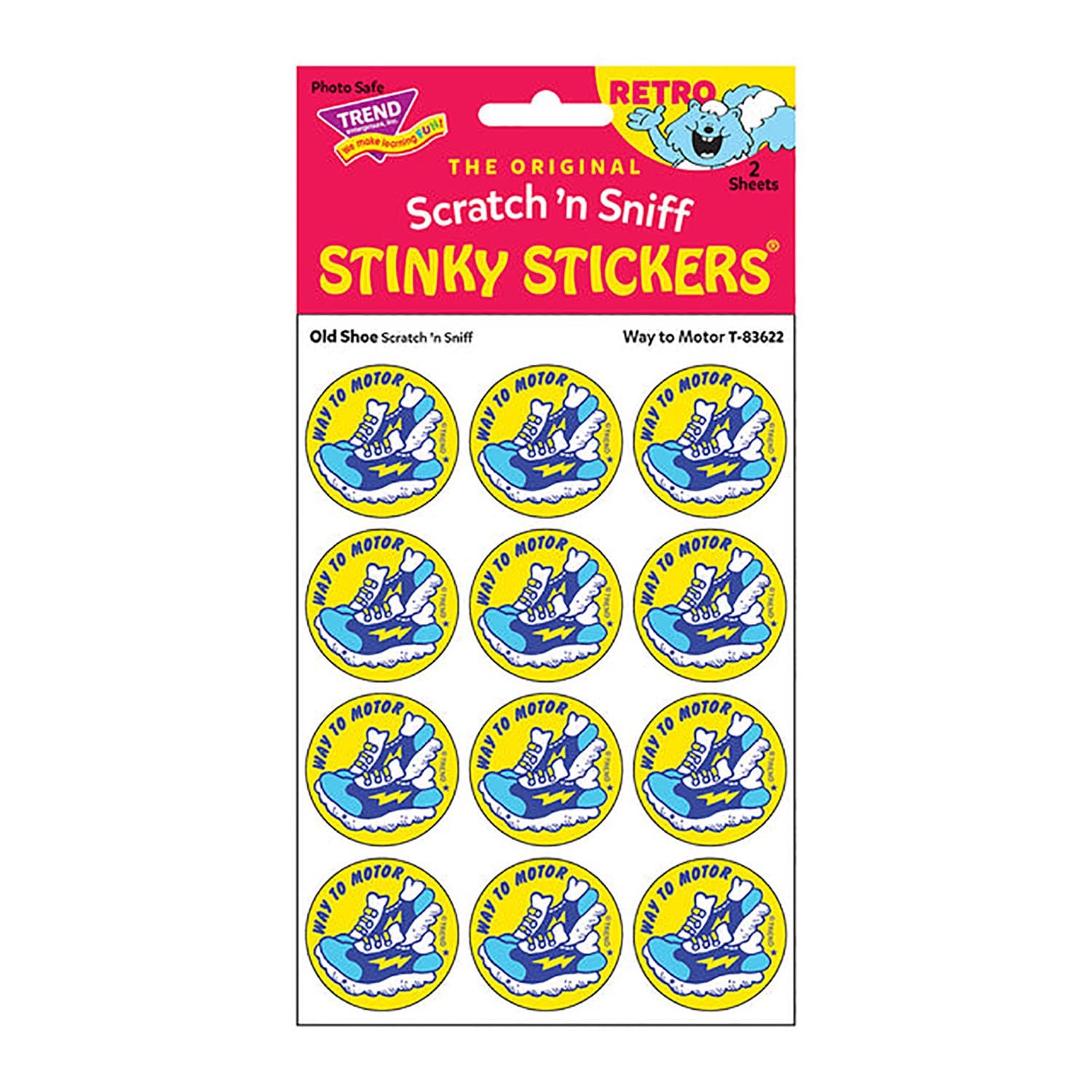 Pegatinas retro apestosas de Way to Motor/Old Shoe Scent de ; 24 sellos/paquete - Auténticos diseños de los años 80 3