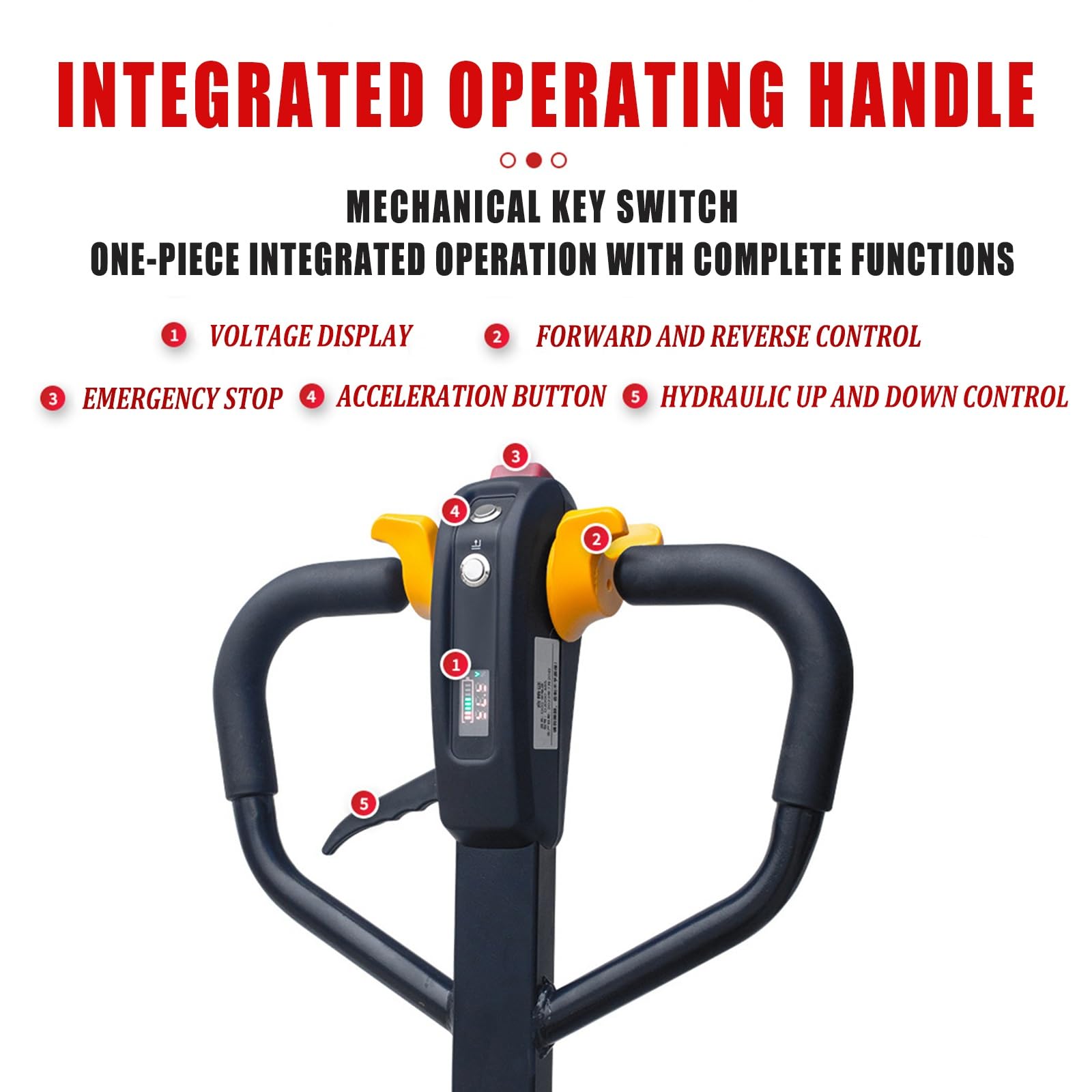 Transpallet elettrico 2000 kg/3000 kg Litio rimovibile da 48 V/20 Ah e caricatore integrato. Batteria agli ioni di litio | carrello elevatore elettrico(4409lbs)