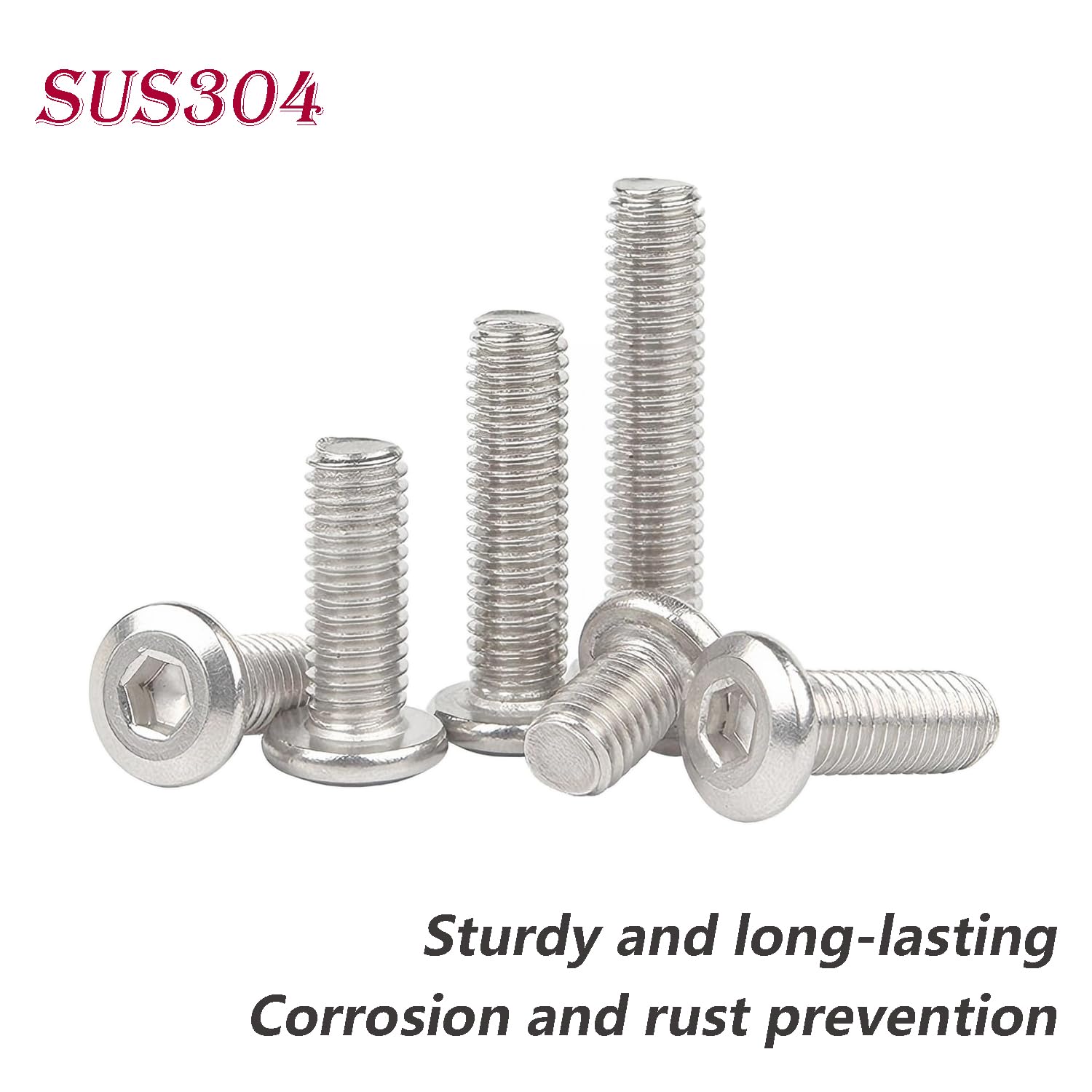 20 Pezzi Bulloni Completamente Filettati M4 x 5mm Viti a Esagono Incassato a Testa Piatta, Viti a Macchina Acciaio Inox 304
